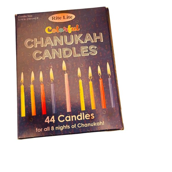 Rite Lite Colorful Chanukah Candles 44 Count Box For 8 Nights Of Chanukah Lead-F - Picture 1 of 4